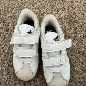 Adidas Kids White and Tan Sneakers